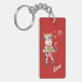 Schneebell die Kuh in Liebe roter Schlüsselanhänge Schlüsselanhänger (Vorderseite links)
