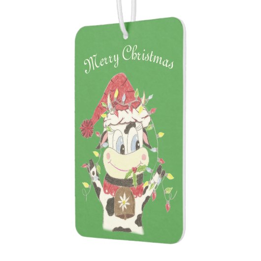 Schneebell die Kuh und das Weihnachtsgebäck Autolufterfrischer (Links)