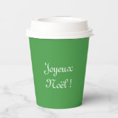 Schneebell die Kuh und Weihnachten leuchtet grüne Pappbecher (Rückseite)