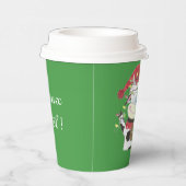 Schneebell die Kuh und Weihnachten leuchtet grüne Pappbecher (Rechts)