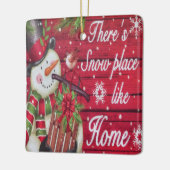 Schneebelplatz wie Zuhause Keramikornament (Links)