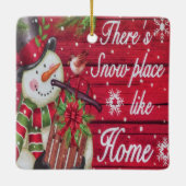 Schneebelplatz wie Zuhause Keramikornament (Rückseite)