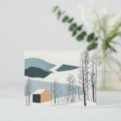 Schneeberg Abstrakt Postkarte Winterurlaub (Stehend Vorderseite)