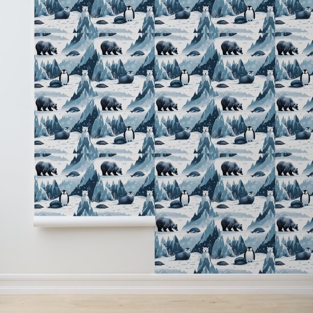 Schneeberg Arktische Wildtierschale und Stick Tapete (Anwendung)