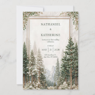 Schneeberg-Kiefernwald-Hochzeit Einladung