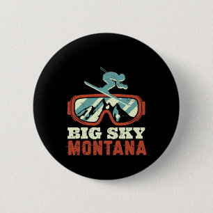 Schneeberg Montana Vintages Retro Skigebiet Lugano Button