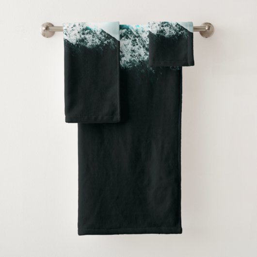 Schneeberg mysteriös blaues Neonlicht-Monogramm Badhandtuch Set (Insitu)