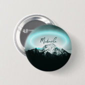 Schneeberg mysteriös blaues Neonlicht-Monogramm Button (Vorne & Hinten)