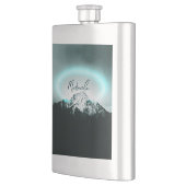 Schneeberg mysteriös blaues Neonlicht-Monogramm Flachmann (Links)