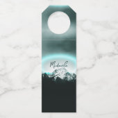 Schneeberg mysteriös blaues Neonlicht-Monogramm Flaschenanhänger (Rückseite)