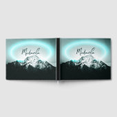 Schneeberg mysteriös blaues Neonlicht-Monogramm Gästebuch (Voll)