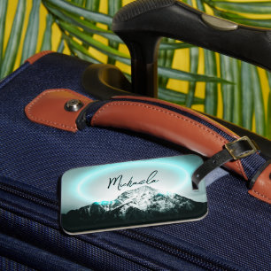 Schneeberg mysteriös blaues Neonlicht-Monogramm Gepäckanhänger