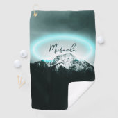 Schneeberg mysteriös blaues Neonlicht-Monogramm Golfhandtuch (Insitu)