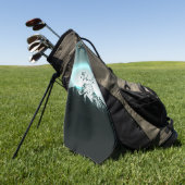 Schneeberg mysteriös blaues Neonlicht-Monogramm Golfhandtuch (Gras)