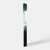 Schneeberg mysteriös blaues Neonlicht-Monogramm iPhone Hülle (Linke Seite)