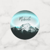 Schneeberg mysteriös blaues Neonlicht-Monogramm Konfetti (Klein Vorderseite)