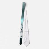 Schneeberg mysteriös blaues Neonlicht-Monogramm Krawatte (Rückseite)