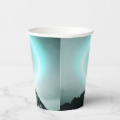 Schneeberg mysteriös blaues Neonlicht-Monogramm Pappbecher (Rechts)
