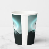 Schneeberg mysteriös blaues Neonlicht-Monogramm Pappbecher (Rechts)