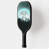 Schneeberg mysteriös blaues Neonlicht-Monogramm Pickleball Schläger (Links)