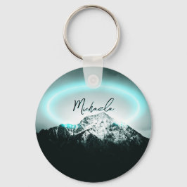 Schneeberg mysteriös blaues Neonlicht-Monogramm Schlüsselanhänger