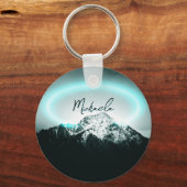 Schneeberg mysteriös blaues Neonlicht-Monogramm Schlüsselanhänger (Vorderseite)