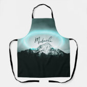 Schneeberg mysteriös blaues Neonlicht-Monogramm Schürze (Vorderseite)