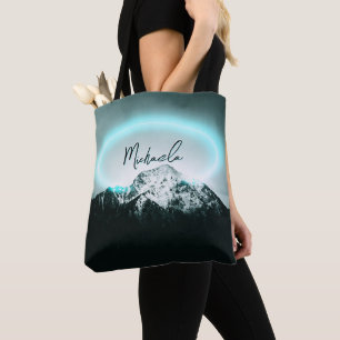 Schneeberg mysteriös blaues Neonlicht-Monogramm Tasche