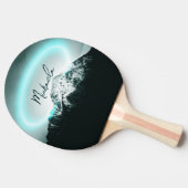 Schneeberg mysteriös blaues Neonlicht-Monogramm Tischtennis Schläger (Seitenansicht)