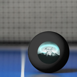 Schneeberg mysteriös blaues Neonlicht-Monogramm Tischtennisball