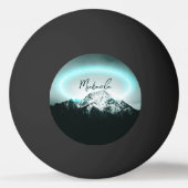 Schneeberg mysteriös blaues Neonlicht-Monogramm Tischtennisball (Vorderseite)