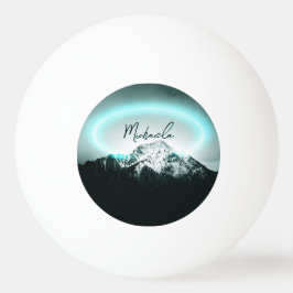 Schneeberg mysteriös blaues Neonlicht-Monogramm Tischtennisball