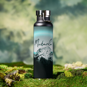 Schneeberg mysteriös blaues Neonlicht-Monogramm Trinkflasche
