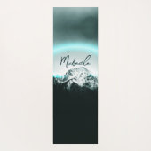 Schneeberg mysteriös blaues Neonlicht-Monogramm Yogamatte (Rückseite)