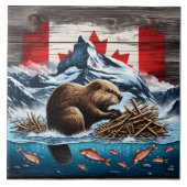 Schneeberg, Ozean, kanadischer Biber Fliese (Vorderseite)