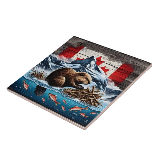 Schneeberg, Ozean, kanadischer Biber Fliese (Seite)