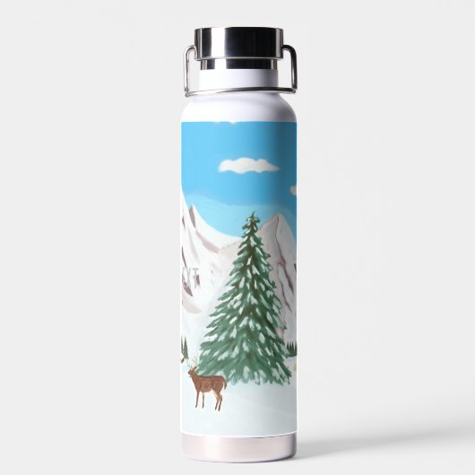 Schneeberge als isolierte Flasche (Rückseite)