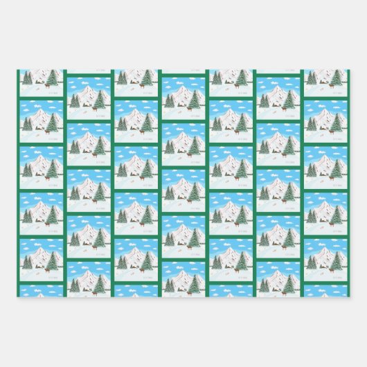 Schneeberge, die Papierblätter umhüllen Geschenkpapier Set (Vorderseite 3)