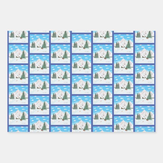 Schneeberge, die Papierblätter umhüllen Geschenkpapier Set (Vorderseite 2)