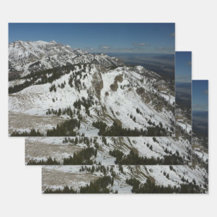 Schneeberge Gipfel des Großen Tetons I Fotografie Geschenkpapier Set