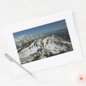 Schneeberge Gipfel des Großen Tetons I Fotografie Rechteckiger Aufkleber (Umschlag)