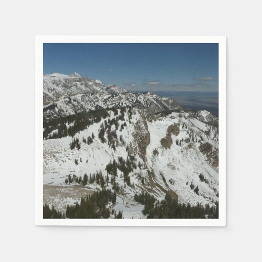 Schneeberge Gipfel des Großen Tetons I Fotografie Serviette (Vorderseite)
