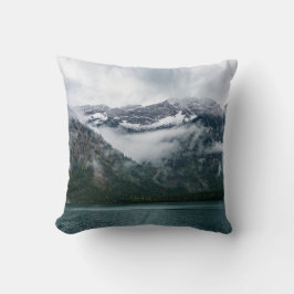 Schneeberge im Nebel am Plansee Kissen