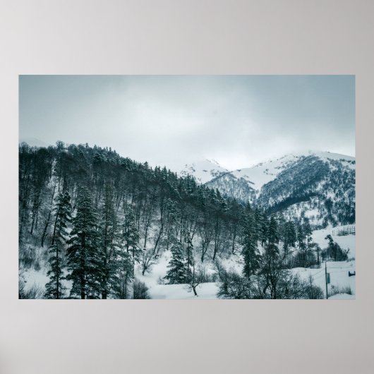 Schneeberge in Georgien Poster (Vorne)