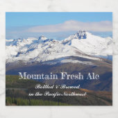 Schneeberge Landschaft Personalisiert Bierflaschenetikett (Einzelnes Label)