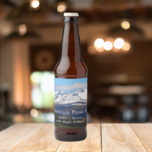 Schneeberge Landschaft Personalisiert Bierflaschenetikett