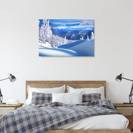 Schneeberge Ölgemälde drucken Leinwanddruck (Insitu (Schlafzimmer))