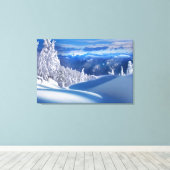 Schneeberge Ölgemälde drucken Leinwanddruck (Insitu (Holzboden))