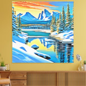 Schneeberge Reflektion Leinwanddruck (Insitu (Wohnzimmer))