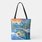Schneeberge Reflektion Tasche (Rückseite)